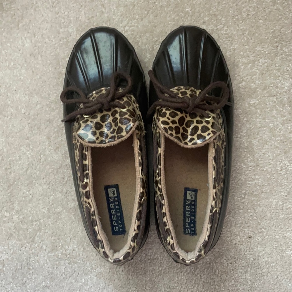 Sperry Top-sider slip-on duck shoe.